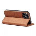 Magnet Fancy Case pour iPhone 13 Pro Max Pouch Wallet Card Holder Marron