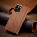 Magnet Fancy Case pour iPhone 13 Pro Max Pouch Wallet Card Holder Marron