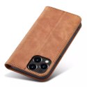 Magnet Fancy Case pour iPhone 13 Pro Max Pouch Wallet Card Holder Marron