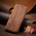 Magnet Fancy Case pour iPhone 13 Pro Max Pouch Wallet Card Holder Marron