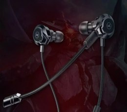 WK Design In-Ear Gaming USB Type C Headphones Headset microphone remote noir (Y28 black)