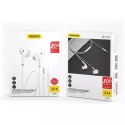 Dudao in-ear earphone 3,5 mm mini jack headset with remote control white (X14 white)