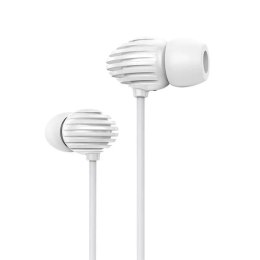 Écouteurs intra-auriculaires Joyroom mini-jack 3,5 mm avec télécommande et microphone blanc (JR-EL112)