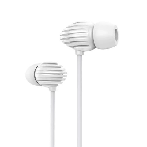 Écouteurs intra-auriculaires Joyroom mini-jack 3,5 mm avec télécommande et microphone blanc (JR-EL112)