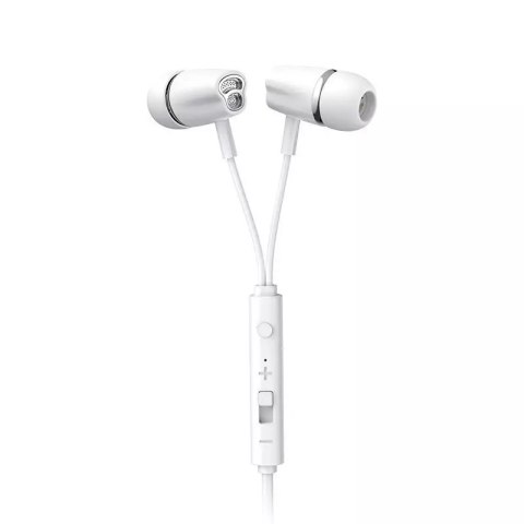 Écouteurs intra-auriculaires Joyroom mini-jack 3,5 mm avec télécommande et microphone blanc (JR-EL114)