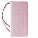 Étui à sangle aimantée pour iPhone 12 Pro Max pochette portefeuille + mini lanière pendentif rose