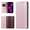 Étui à sangle aimantée pour iPhone 12 Pro Max pochette portefeuille + mini lanière pendentif rose