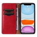 Étui à sangle aimantée pour iPhone 12 pochette portefeuille + mini lanière pendentif rouge