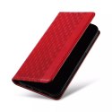 Étui à sangle aimantée pour iPhone 12 pochette portefeuille + mini lanière pendentif rouge