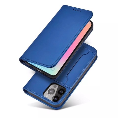 Étui pour cartes magnétiques pour iPhone 13 Pro Max pochette porte-cartes porte-cartes bleu