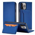 Étui pour cartes magnétiques pour iPhone 13 Pro Max pochette porte-cartes porte-cartes bleu