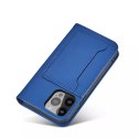 Étui pour cartes magnétiques pour iPhone 13 Pro Max pochette porte-cartes porte-cartes bleu