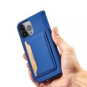 Étui pour cartes magnétiques pour iPhone 13 Pro Max pochette porte-cartes porte-cartes bleu