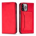 Étui pour cartes magnétiques pour iPhone 13 Pro Max pochette porte-cartes porte-cartes rouge