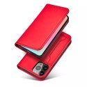 Étui pour cartes magnétiques pour iPhone 13 Pro Max pochette porte-cartes porte-cartes rouge