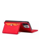 Étui pour cartes magnétiques pour iPhone 13 Pro Max pochette porte-cartes porte-cartes rouge