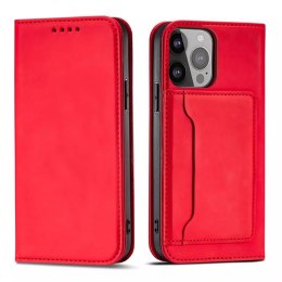 Étui pour cartes magnétiques pour iPhone 13 Pro Pouch Card Wallet Card Holder Rouge