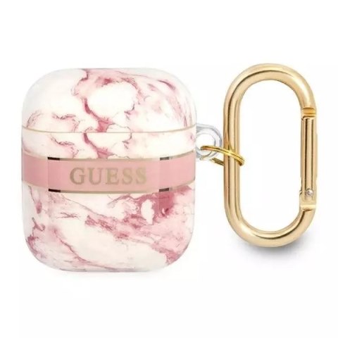 Guess GUA2HCHMAP Housse AirPods rose / rose Marble Strap Collection