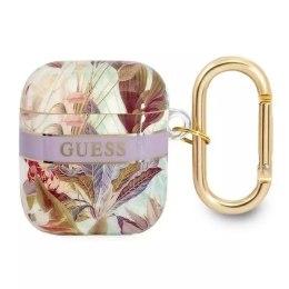 Guess GUA2HHFLU Housse AirPods violet / violet Flower Strap Collection