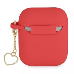 Guess GUA2LSCHSR AirPods housse rouge / rouge Silicone Charm Heart Collection