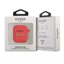 Guess GUA2LSCHSR AirPods housse rouge / rouge Silicone Charm Heart Collection