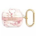 Guess GUA3HCHMAP Housse AirPods 3 rose / rose Marble Strap Collection