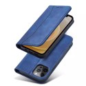 Magnet Fancy Case Case pour iPhone 12 Pro Max Pouch Card Wallet Card Holder Bleu