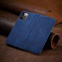 Magnet Fancy Case Case pour iPhone 12 Pro Max Pouch Card Wallet Card Holder Bleu