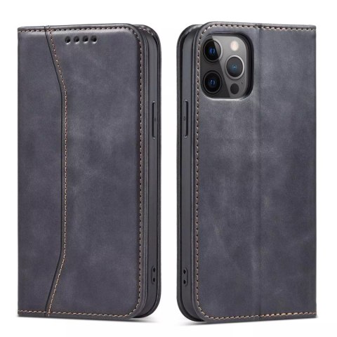 Magnet Fancy Case Case pour iPhone 12 Pro Max Pouch Wallet Card Holder Noir