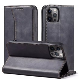 Magnet Fancy Case Case pour iPhone 12 Pro Max Pouch Wallet Card Holder Noir