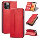 Magnet Fancy Case Case pour iPhone 12 Pro Pouch Card Wallet Card Stand Rouge