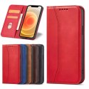 Magnet Fancy Case Case pour iPhone 12 Pro Pouch Card Wallet Card Stand Rouge