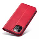 Magnet Fancy Case Case pour iPhone 12 Pro Pouch Card Wallet Card Stand Rouge