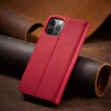 Magnet Fancy Case Case pour iPhone 12 Pro Pouch Card Wallet Card Stand Rouge