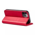 Magnet Fancy Case Case pour iPhone 12 Pro Pouch Card Wallet Card Stand Rouge