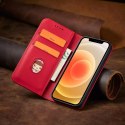 Magnet Fancy Case Case pour iPhone 12 Pro Pouch Card Wallet Card Stand Rouge