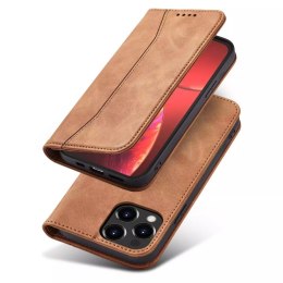 Magnet Fancy Case Case pour iPhone 13 Pro Cover Card Wallet Card Stand Marron