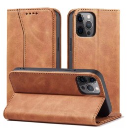 Magnet Fancy Case pour iPhone 12 Pro Max Pouch Wallet Card Holder Marron