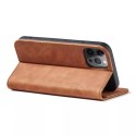 Magnet Fancy Case pour iPhone 12 Pro Max Pouch Wallet Card Holder Marron