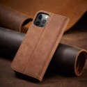 Magnet Fancy Case pour iPhone 12 Pro Max Pouch Wallet Card Holder Marron