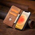 Magnet Fancy Case pour iPhone 12 Pro Max Pouch Wallet Card Holder Marron