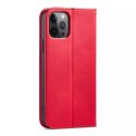 Magnet Fancy Case pour iPhone 12 Pro Max Pouch Wallet Card Holder Rouge