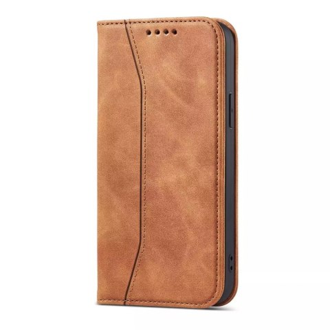 Magnet Fancy Case pour iPhone 12 Pro Pouch Card Wallet Card Stand Marron