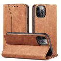 Magnet Fancy Case pour iPhone 12 Pro Pouch Card Wallet Card Stand Marron