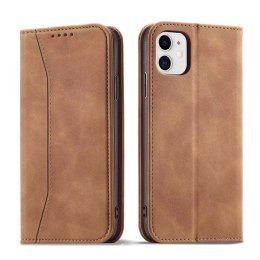 Magnet Fancy Case pour iPhone 12 couverture porte-cartes porte-cartes marron