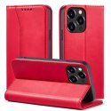 Magnet Fancy Case pour iPhone 13 Pro Cover Card Wallet Card Stand Rouge