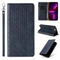 Magnet Strap Case Case pour iPhone 12 Pro Max Pouch Wallet + Mini Longe Pendentif Bleu