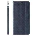 Magnet Strap Case Case pour iPhone 12 Pro Max Pouch Wallet + Mini Longe Pendentif Bleu