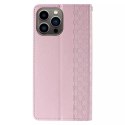 Magnet Strap Case Case pour iPhone 13 Pro Max Pouch Wallet + Mini Lanyard Pendentif Rose