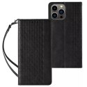 Magnet Strap Case pour iPhone 12 Pro Max Pouch Wallet + Mini Lanyard Pendentif Noir